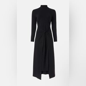 Rosetta Getty Collective Black Long Sleeve Apron Waist Knit Cotton Maxi Dress